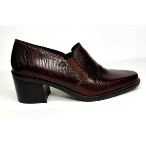 Bandolino Altadena Brown Lizard Embossed Slip On Shoe Bootie